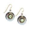 Silver Forest Earrings Gold Mint Layered Circles with Filigree