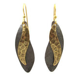 Silver Forest Earrings Gold Feather Cascade