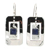 Silver Forest Earrings Silver Nested Rectangles with Stone