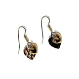 Silver Forest Two Tone Layered Hearts Drop Earrings