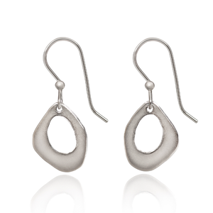 Silver Forest Earrings Open Organic Shape Drop