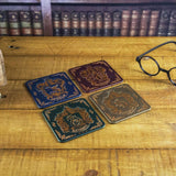 Harry Potter Hogwarts Crest Metal Coasters Set of 4