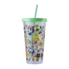 Animal Crossing Plastic Cup with Lid and Straw