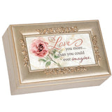 Love More Than You Could Imagine Woodgrain Embossed Jewelry Music Box Plays
