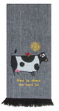 Home is Where the Herd is Cow Applique Tea Towel