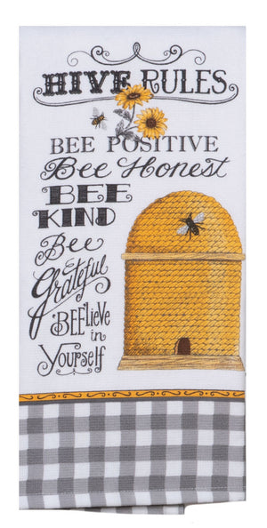 Bees Hive Rules Dual Purpose Terry Towel