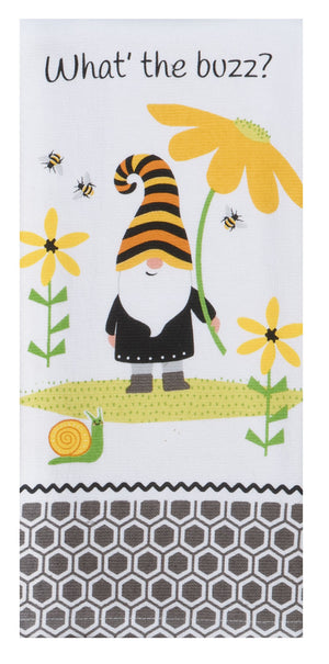 What's the Buzz Bees and Gnome Dual Purpose Terry Towel