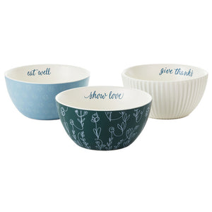 Hallmark DaySpring Give Thanks Ceramic Bowls, Set of 3