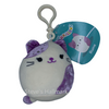 Squishmallow Rune the White Velvet Cat with Purple Ears 3.5" Clip Stuffed Plush by Kelly Toy