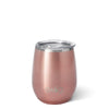 SWIG Shimmer Rose Gold Stemless Wine Cup 14 oz. Stainless Steel and Insulated