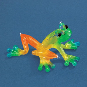Little Green Hopping Frog Glass Figurine