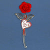 I Love You Red Rose On Stem Glass Figurine