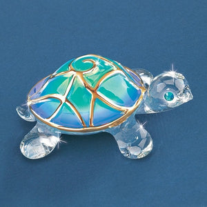 Tiffany Blue Turtle Glass Figurine