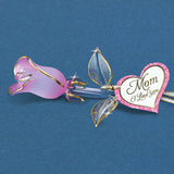Glass Baron Pink Pearl Rose "Mom I Love You"