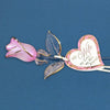 22Kt Gold Trimmed Pink Rose Bud on Long Stem for My Wife My Love My Best Friend Glass Figurine