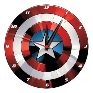 Marvel Captain America Shield 13.5" Cordless Wood Wall Clock