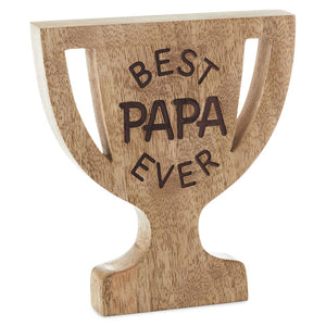 Hallmark Best Papa Ever Trophy-Shaped Quote Sign, 5.3x6