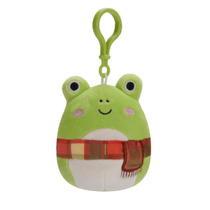 Squishmallow Wendy the Frog with Plaid Scarf 3.5" Clip Stuffed Plush by Kelly Toy