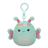  Spring Squishmallow Reina the Seafoam Green Butterfly with Flower Crown 3.5" Clip Stuffed Plush by Kelly Toy