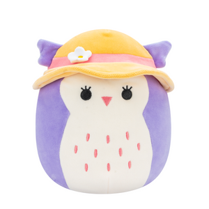 Squishmallow Holly the Purple Owl with Sun Hat 5" Stuffed Plush by Kelly Toy