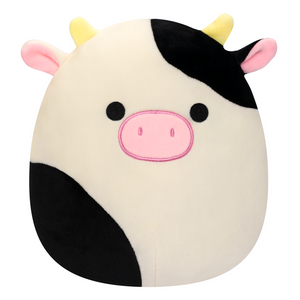 Squishmallow Connor the Black and White Cow 8" Stuffed Plush by Kelly Toy