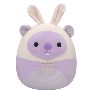  Spring Squishmallow Javari the Lavender Groundhog with Bunny Ears Hat 12" Stuffed Plush by Kelly Toy
