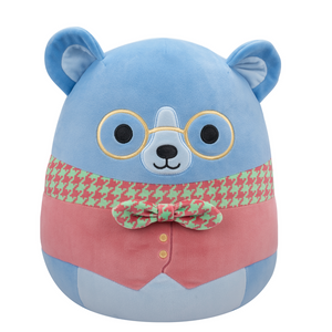  Spring Squishmallow Ozu the Periwinkle Bear In Vest with Glasses 5" Stuffed Plush by Kelly Toy