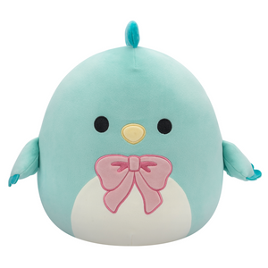  Spring Squishmallow Dolores the Light Teal Chicken with Pink Neck Bow 12" Stuffed Plush by Kelly Toy