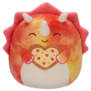 Valentine Squishmallow Trinity the Pink Triceratops I Got That Pizza 5" Stuffed Plush by Kelly Toy