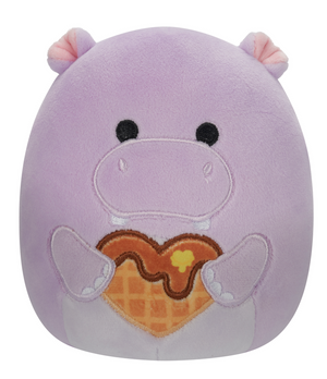 Valentine Squishmallow Hanna the Purple Hippo I Got That Waffle 5" Stuffed Plush by Kelly Toy