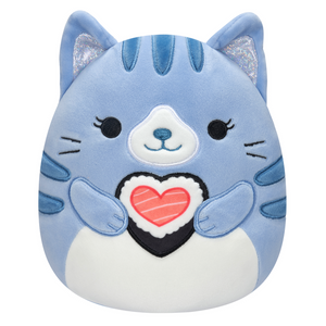 Valentine Squishmallow Carizma the Dark Blue Tabby Cat I Got That Sushi 5" Stuffed Plush by Kelly Toy
