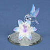 Blue and Purple Hummingbird with Lily Glass Figurine