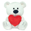 9" Sitting Signature White Bear with Red Heart Valentine Stuffed Plush