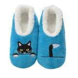 Women's Simply Pairables Cozy Snoozies® Blue Peek-a-Boo Cat