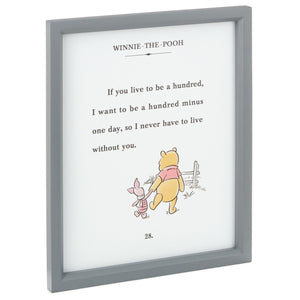 Hallmark Disney Winnie the Pooh and Piglet If You Live to be a Hundred Friendship Framed Art, 9.5x11.5