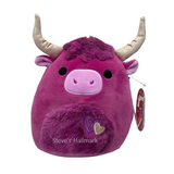 Valentine Squishmallow York the Plum Highland Cow with Jewel Tone Fuzzy Belly 8" Stuffed Plush by Kelly Toy