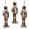 Wood Nutcracker Soldier with Glitter Coat Ornament 6"