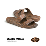 Pali Hawaii Classic Jandal Dark Brown Two Straps Unisex  Adult Sandals