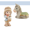 Precious Moments Nativity Little Drummver Boy and Donkey Figurines Set of 2 Hallmark Gold Crown Exclusive