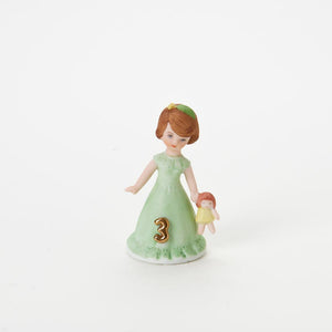 Enesco Growing Up Girls Collection Brunette Age Three 3 Figurine